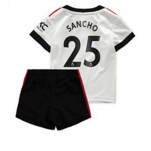 Manchester United Jadon Sancho #25 Bortedraktsett Barn 2022-23 Kortermet (+ Korte bukser)